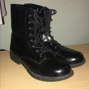Black combat boots